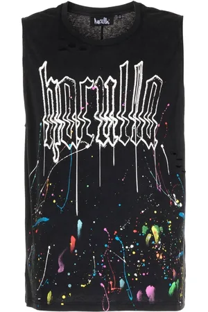 HACULLA Glitched logo-print tank-top
