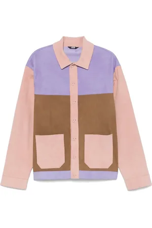GCDS Colour block suede shirt jacket
