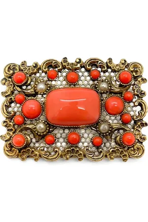 JENNIFER GIBSON JEWELLERY 1930s crystal-embellishment brooch