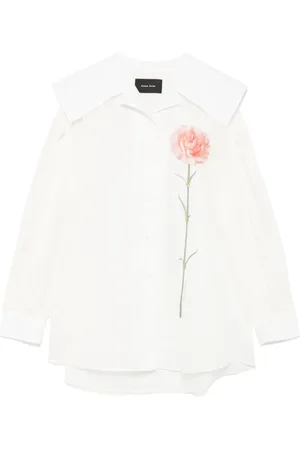Simone Rocha Carnation-print sailor-collar shirt