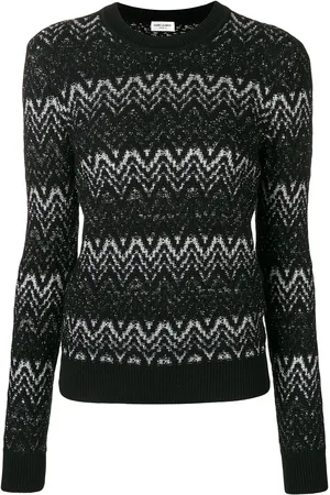 Saint Laurent Lurex intarsia sweater