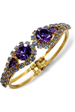 JENNIFER GIBSON JEWELLERY 1950s Crystal Clamper bracelet