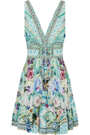 Camilla Floral-print mini dress