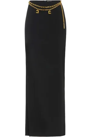 Elisabetta Franchi Chain-detail crepe maxi skirt