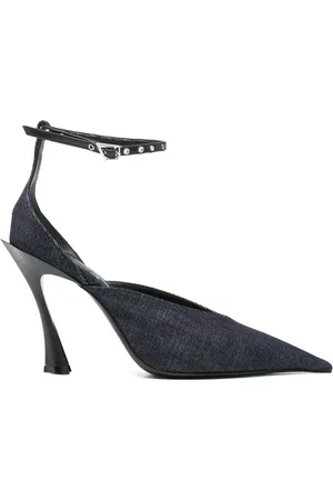 MUGLER 95mm denim mules
