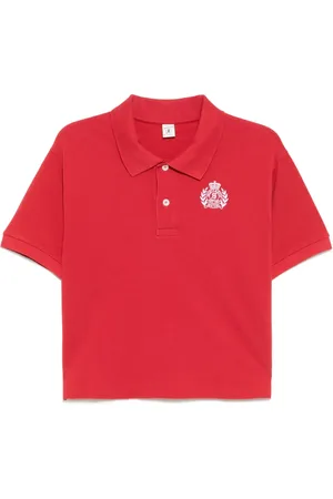 Sporty & Rich H&W crest pique polo top
