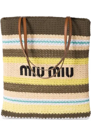 Miu Miu Striped crochet tote bag