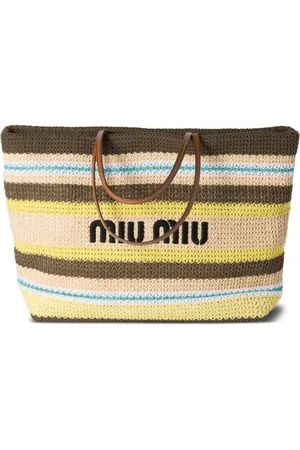 Miu Miu Striped crochet tote bag