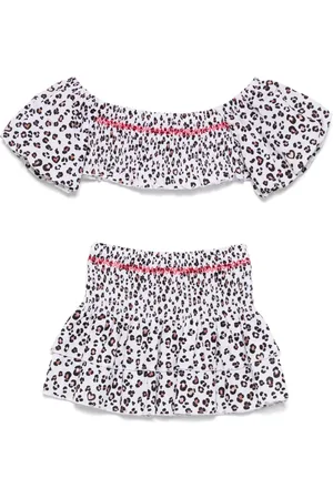 MONNALISA Leopard-print skirt set