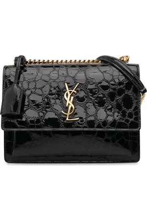 Saint Laurent 2018 Medium Turtle Embossed Patent Monogram Sunset Bag crossbody bag