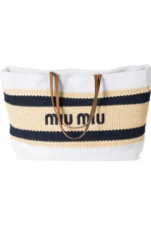 Miu Miu Striped crochet tote bag