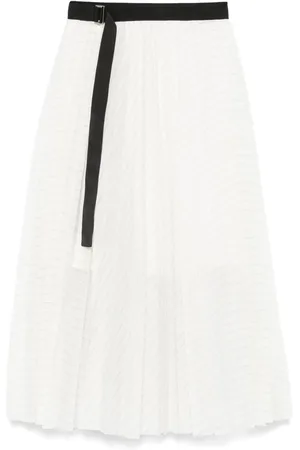 SACAI Plissé midi skirt