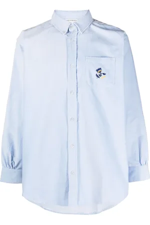 Drôle de Monsieur Embroidered-logo twill shirt