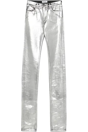The Attico Metallic-finish jeans