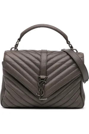 Saint Laurent 2016 Medium Monogram Chevron Sheepskin College satchel