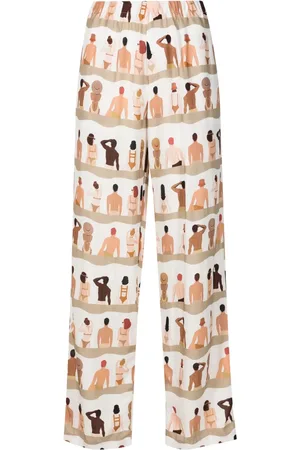 AMIR SLAMA Swimmer-print straight-leg trousers