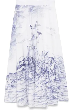 Moschino X Popeye and Olive Oyl illustration-style-print maxi skirt