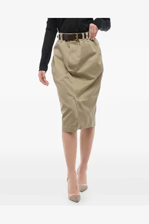 Saint Laurent Pencil Skirt with Leather Belt