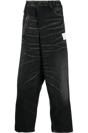 Maison Mihara Yasuhiro Off-centre whiskered wide-leg jeans