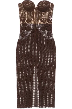 MAGDA BUTRYM Strapless crochet midi dress