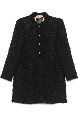 Nº21 Floral-embroidered mini dress