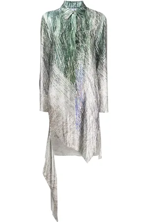 OFF-WHITE Spiral asymmetric shirt dress