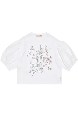 Marni Floral-embroidered cotton T-shirt