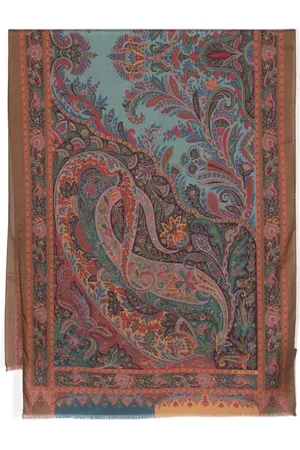 Etro Paisley-print frayed scarf