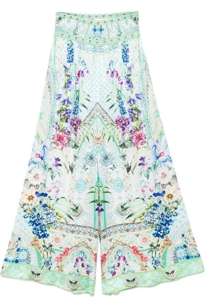 Camilla Shirred-waist trousers