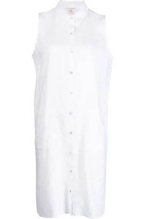 Eileen Fisher Button-down sleeveless linen shirtdress