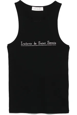 Ludovic De Saint Sernin Crystal-logo tank top