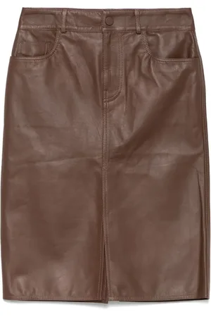 Jacob Cohen Leather midi skirt
