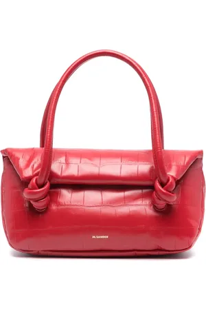 Jil Sander Small crocodile-effect shoulder bag