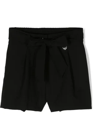 MONNALISA Logo-charm belted pleated shorts
