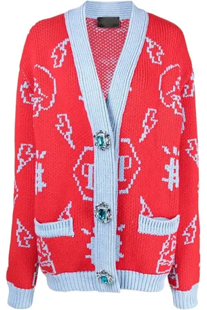 Philipp Plein Jacquard logo cardigan