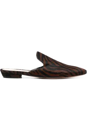 Gianvito Rossi Zebra-print slippers