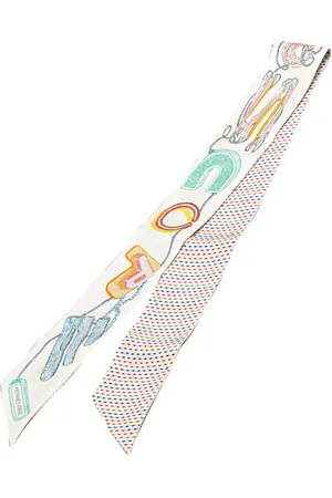 Hermès 2020-2020 Chevaloscope Neon Embroidered Silk Twilly Scarf scarves