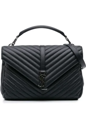 Saint Laurent 2016 Large Sheepskin Chevron Monogram College satchel