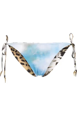 Roberto Cavalli Mix-print reversible bikini bottoms