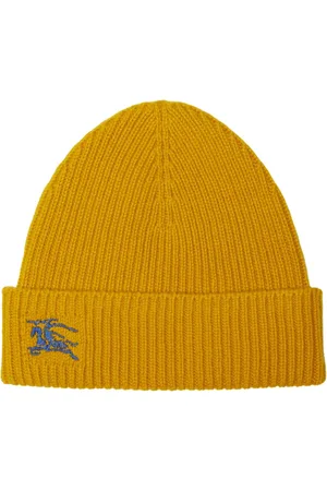 Burberry EKD-embroidered ribbed-knit cashmere beanie