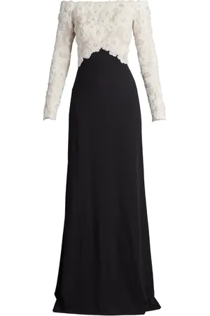 Tadashi Shoji Lace-inset maxi dress
