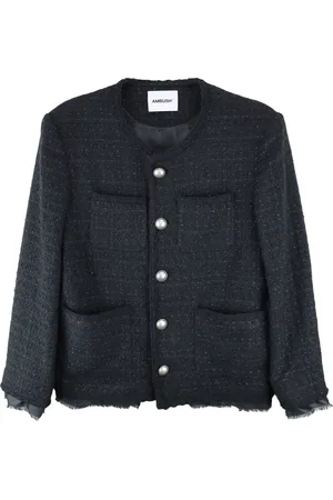 AMBUSH Frayed-hem tweed jacket
