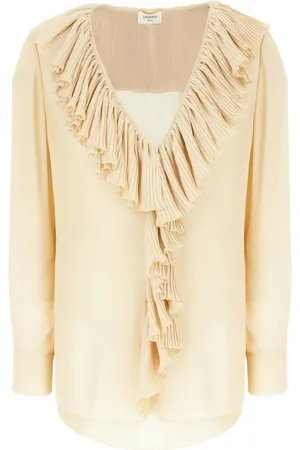Saint Laurent Pleated ruffle blouse