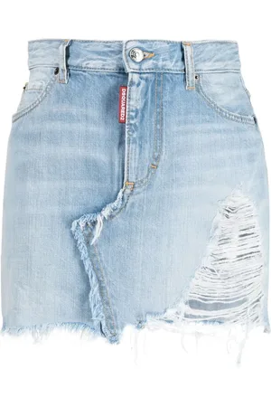 Dsquared2 Distressed denim miniskirt