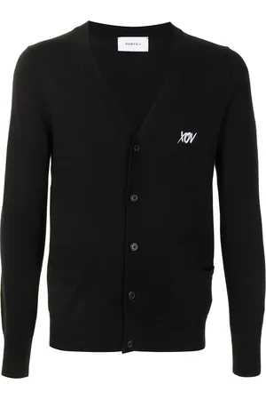 Ports V Logo-print button-up cardigan
