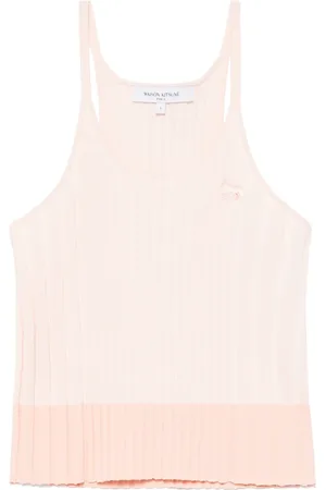 Maison Kitsuné Baby fox-patch ribbed tank top