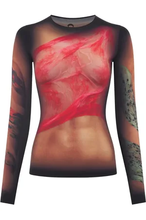 Marine Serre Draped jersey top
