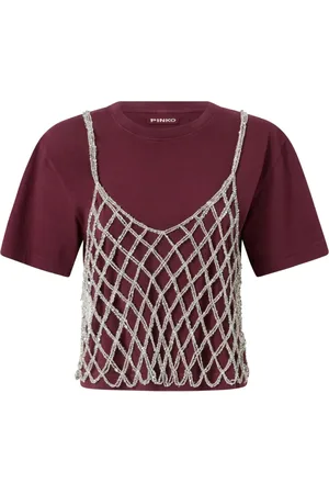 Pinko Mesh-overlay T-shirt