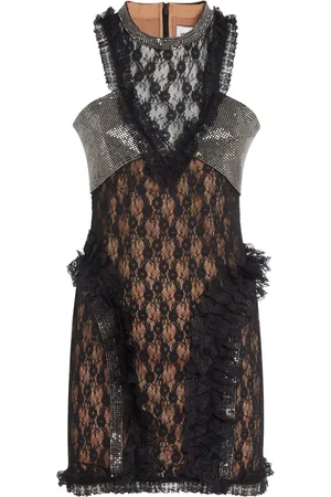 Self-Portrait Lace Crystal mini dress