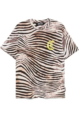 Roberto Cavalli Jungle-print monogram T-shirt